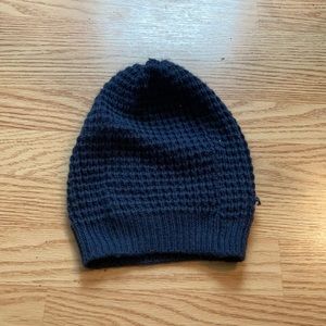 Navy knit slouchy beanie